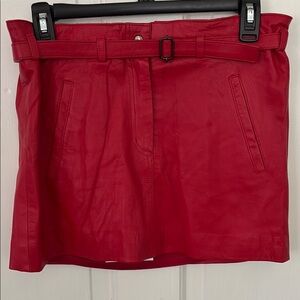 One Teaspoon Red Mini SkirtIne Teaspoon Red Buttery Leather Mini Skirt